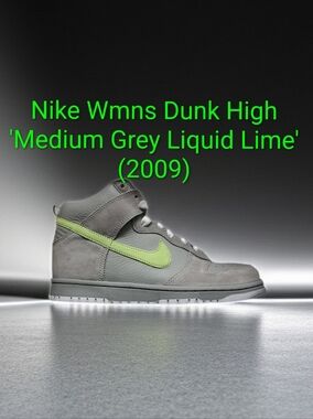 Nike Wmns Dunk High Rare 'Medium Grey Liquid Lime' (2009) W9.5/M8 EUC
